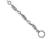 Sterling Silver 7in Antiqued Fancy Link Bracelet