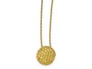 Cheryl M Sterling Silver Gold plated Yellow CZ Circle 18in. Necklace