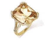 Cheryl M Sterling Silver Gold plated Champagne White CZ Ring