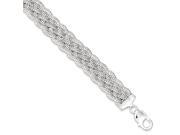 Sterling Silver 7in Braided Fancy Link Bracelet