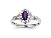 Sterling Silver Amethyst Diamond Ring