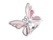 Sterling Silver Pink Mother of Pearl Butterfly Ring