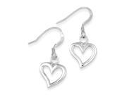 Sterling Silver Polished Heart Dangle Earrings