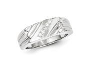Sterling Silver Rhodium Plated Diamond Men s Ring