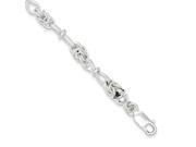 Sterling Silver 7in Polished and Textured Fancy Stylish Link Bracelet