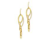 14k Yellow Gold Fancy Oval Dangle Wire Earrings