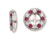 Sterling Silver Created Ruby Earring Jacket
