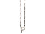 Cheryl M Sterling Silver CZ Letter P 18in. Necklace