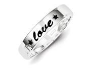 Sterling Silver Antiqued Polished Love Ring