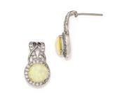 Cheryl M Sterling Silver CZ and Synthetic Opal Post Earrings