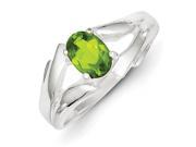Sterling Silver Lime Green Oval CZ Ring