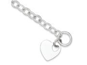 Sterling Silver Engraveable Polished Heart Bracelet