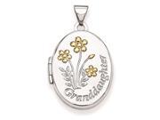Sterling Silver w Gold plate 21mm Oval Granddaughter Locket
