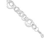 Sterling Silver 7in Fancy Circle Link Bracelet