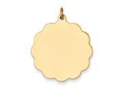 14k Yellow Gold .018 Gauge Engravable Scalloped Disc Charm