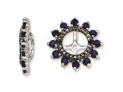 Sterling Silver Created Sapphire Black Sapphire Earring Jacket