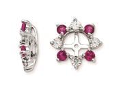 Sterling Silver 0.007 ct. Diamond Created Ruby Earring Jacket