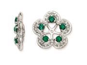 Sterling Silver 0.029 ct. Diamond Created Emerald Earring Jacket