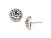 Cheryl M Sterling Silver CZ and Synthetic Blue Spinel Post Earrings