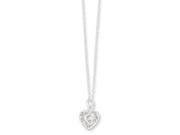 Sterling Silver 18in Polished Puffed Heart Necklace