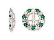 Sterling Silver Created Emerald Earring Jacket