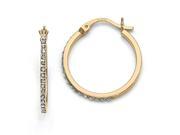 Sterling Silver 0.010 ct. Gold plated Diamond Mystique Round Hoop Earrings