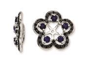 Sterling Silver Created Sapphire Black Sapphire Earring Jacket