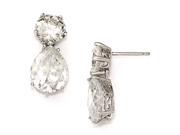 Cheryl M Sterling Silver CZ Post Dangle Earrings