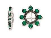 Sterling Silver Created Emerald Black Sapphire Earring Jacket