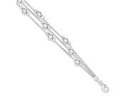 Sterling Silver 7in Polished Bead Snake Chain Bracelet