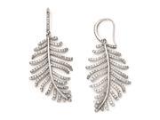 Cheryl M Sterling Silver French Wire Dangle Leaf Earrings