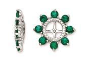 Sterling Silver 0.022 ct. Diamond Created Emerald Earring Jacket