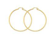 14k Yellow Gold D C 2mm Round Tube Hoop Earrings