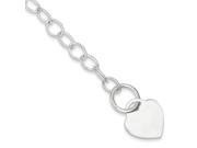 Sterling Silver 7in Engraveable Toggle Link Heart Bracelet