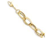 14k Yellow Gold Polished and Textured Hollow w ext. Bracelet