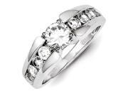 Sterling Silver Rhodium Plated CZ Ring