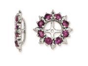 Sterling Silver 0.007 ct. Diamond Rhodolite Garnet Earring Jacket