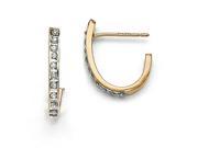 Sterling Silver 0.010 ct. Gold plated Diamond Mystique Post Hoop Earrings