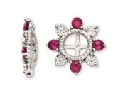 Sterling Silver Created Ruby Earring Jacket