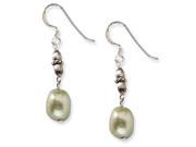 Sterling Silver Green Freshwater Cultured Pearl Earrings