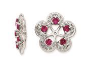 Sterling Silver 0.029 ct. Diamond Created Ruby Earring Jacket
