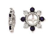 Sterling Silver Created Sapphire Earring Jacket