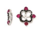 Sterling Silver Created Ruby Black Sapphire Earring Jacket