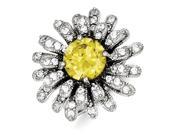 Sterling Silver Yellow Clear CZ Ring