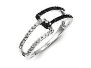Sterling Silver w Black and White Diamond Ring