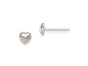 Sterling Silver RH Plated Child s Polished Heart Post Earrings