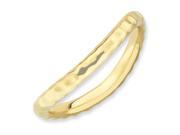 Sterling Silver Stackable Expressions Polished Gold plate Wave Ring