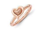 Sterling Silver Stackable Expressions Pink plated Heart Ring