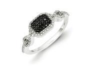 Sterling Silver Black and White Diamond Ring