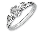 Sterling Silver Stackable Expressions Dbl Round White Topaz Dia. Ring